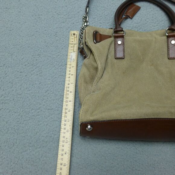 Michael Kors Hamilton Canvas Handbag Tote Purse Leather Handles Strap Lock - Picture 12 of 12